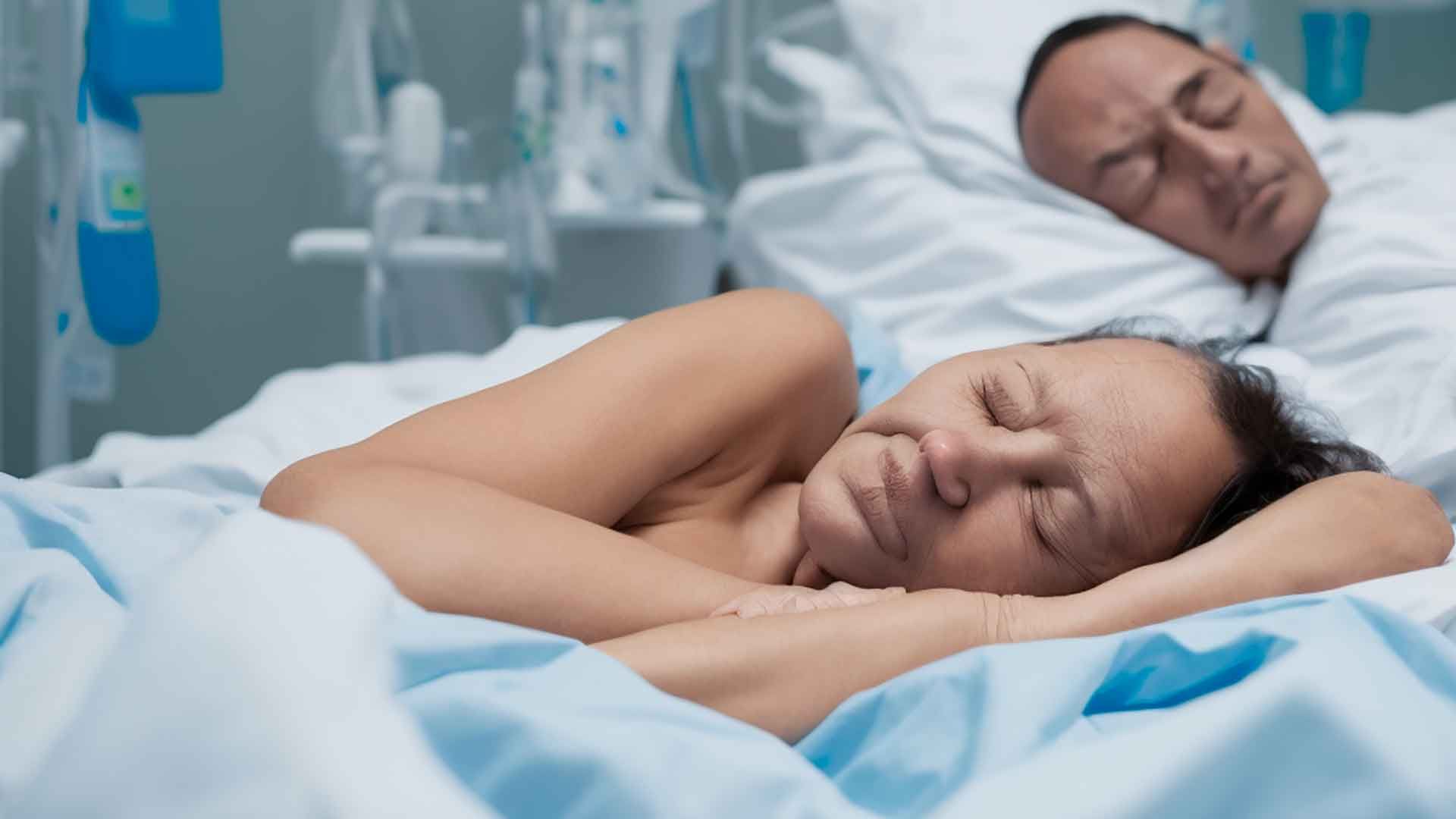Paciente durmiendo en el hospital