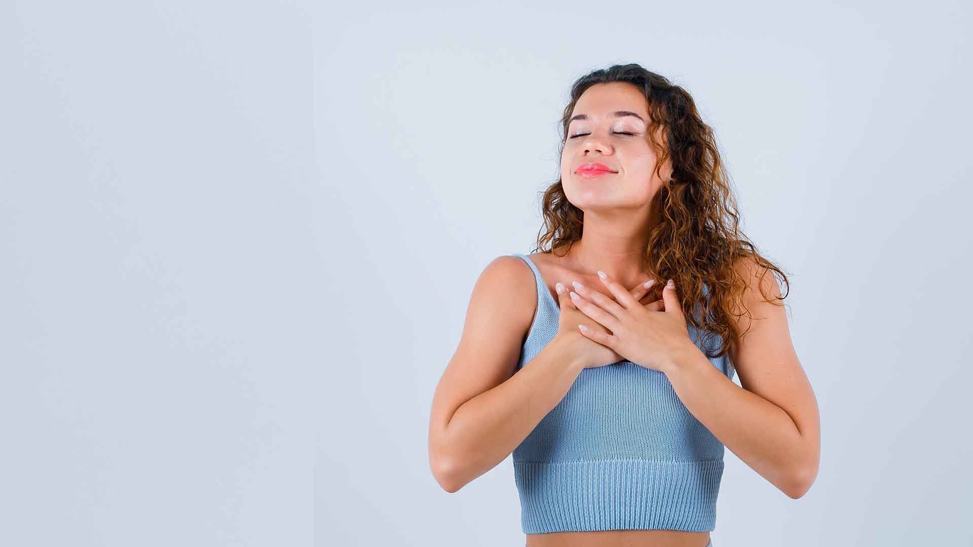 Mujer respirando