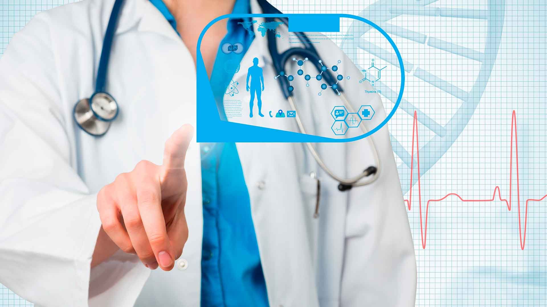 Doctor gestionando realidad aumentada