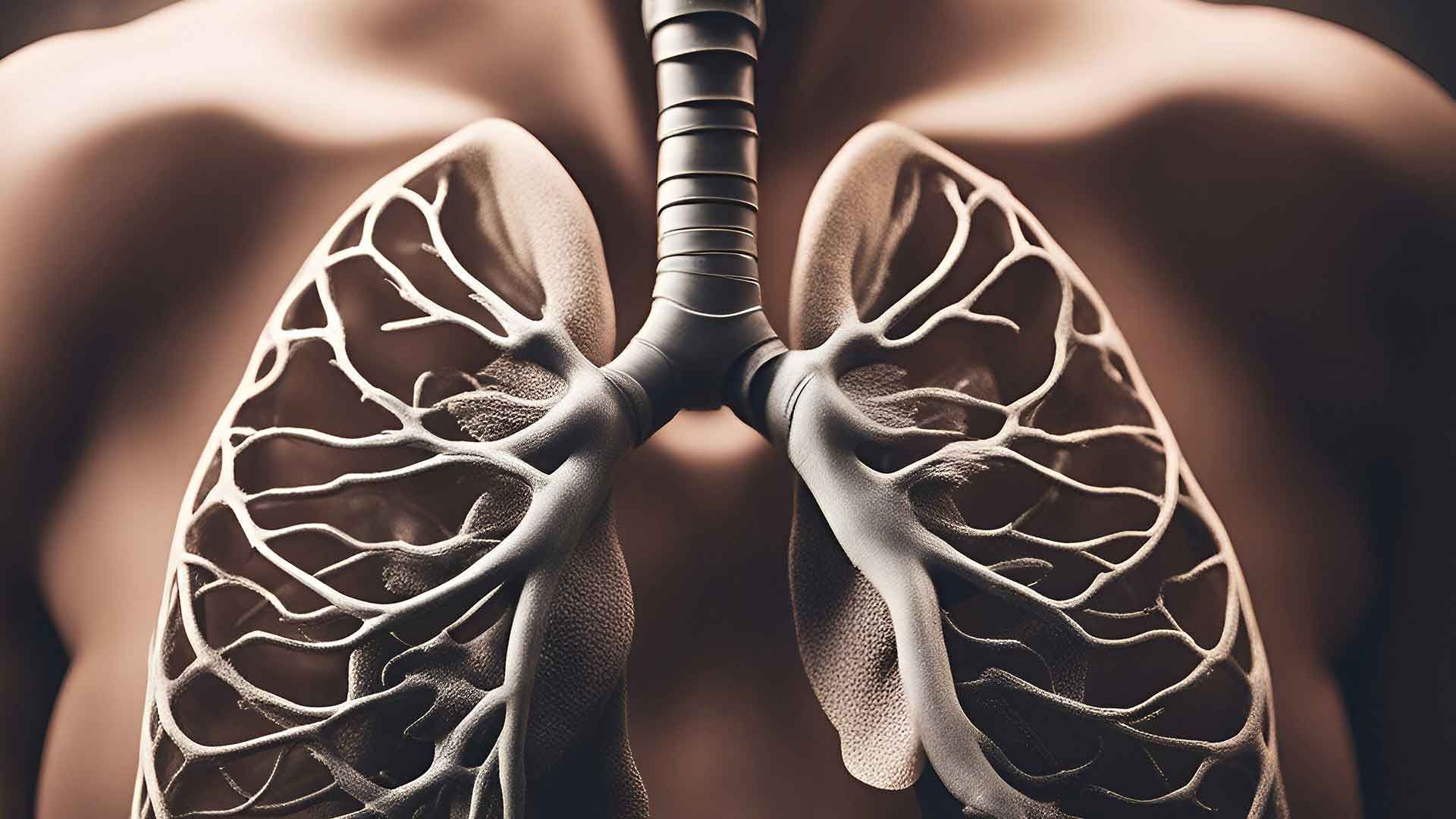 Imagen estilizada generada por AI de unos pulmones